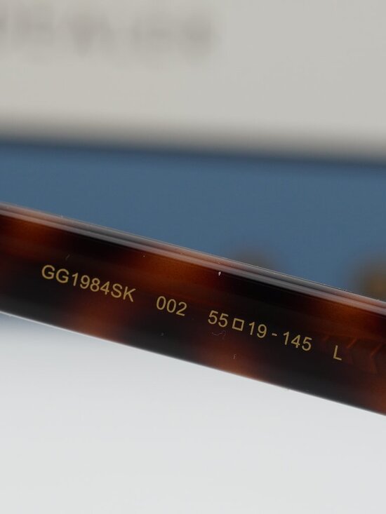 Gucci GG1984SK 002 Unisex Square Sunglasses - Havana / Blue main image 8